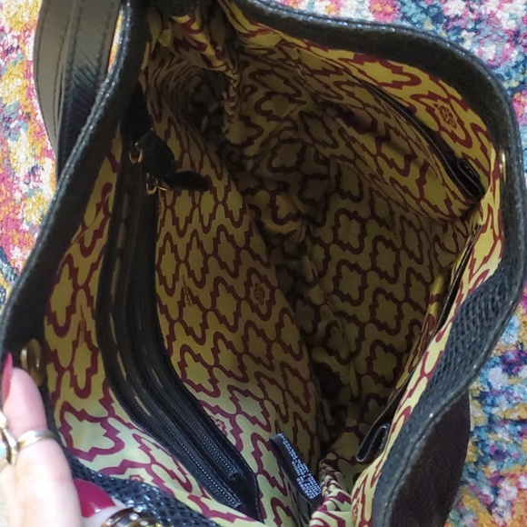 OrYANY Black Croco Embossed Parent Leather Hobo Bag - Picture 3 of 11